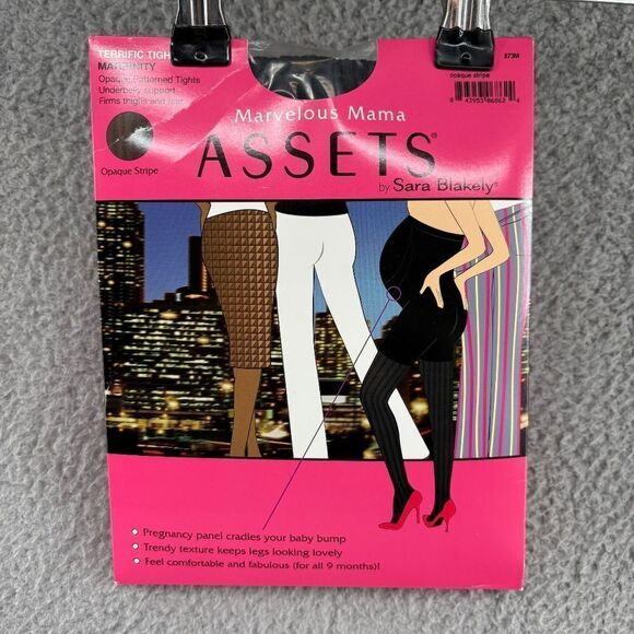 Marvelous Mama Assets by Spanx Maternity Shaping Striped Tights Size XL New - Picture 4 of 8